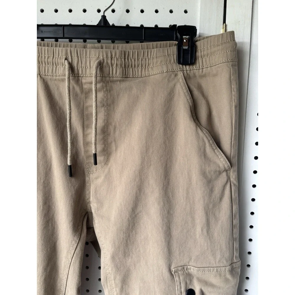 Silver Jeans Men's LG Beige Jogger‎ Pull On Chino Pants Cargo Pocket Casual